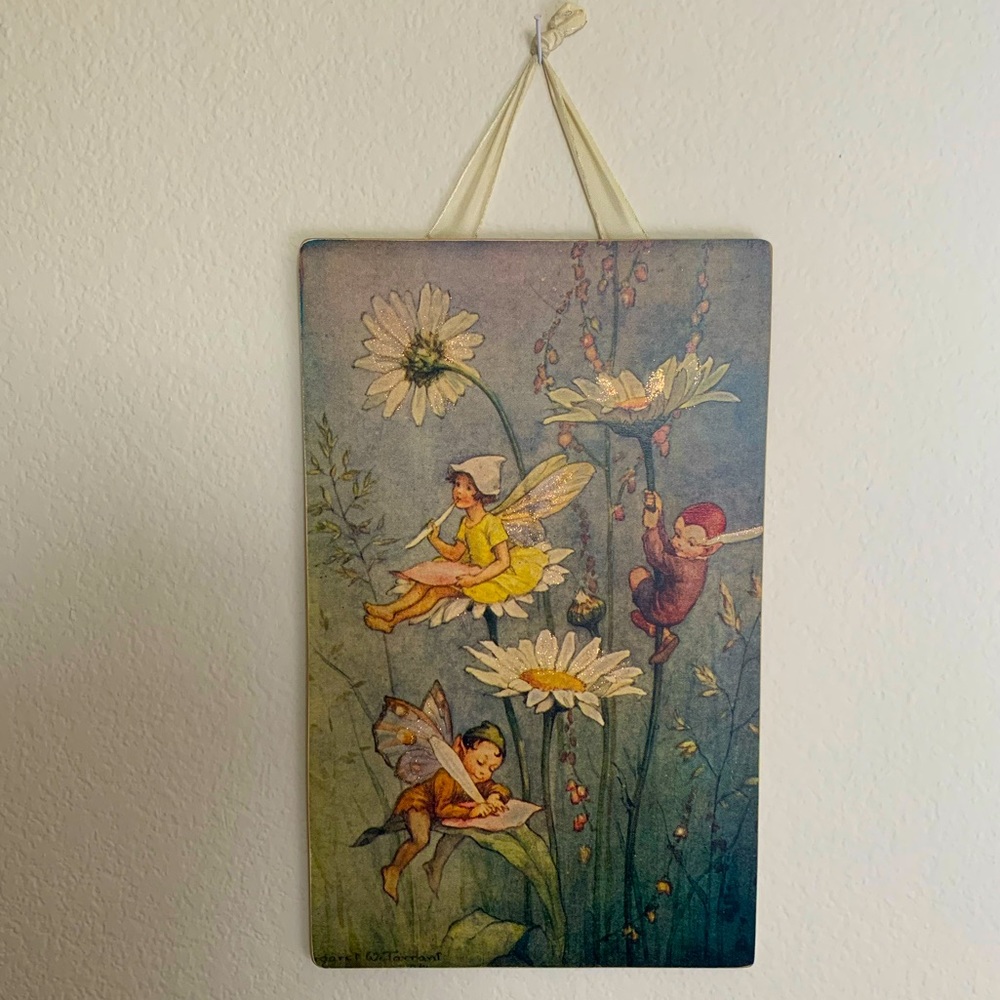 Vintage fairy plaque